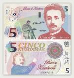 Альберт Эйнштейн.  5 Numismas (коллекционная банкнота, не предназначена для платежей). (2008)